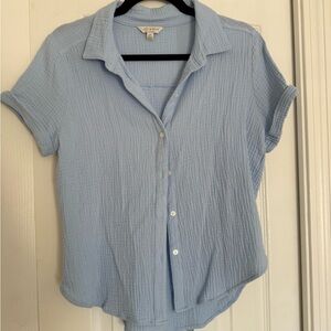 Lucky Brand Gauze Light Blue Button-Up Shirt